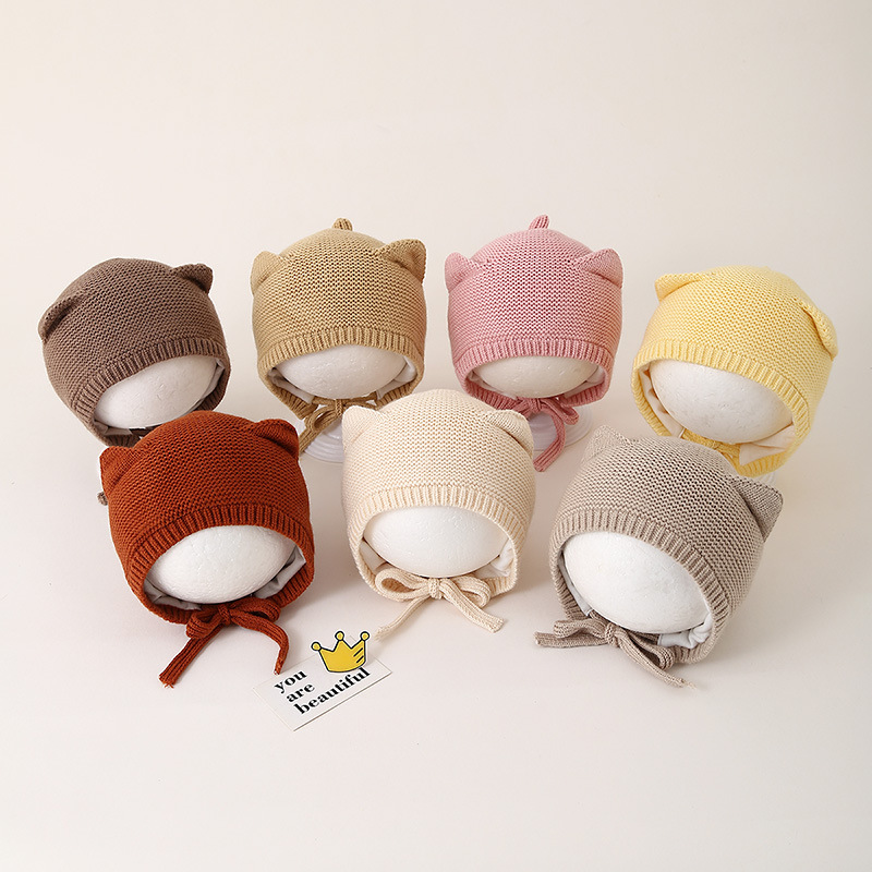 Protecciones para los oídos de los bebés y los niños, sombreros de lana para niños cálidos, sombreros de bebé para otoño e invierno, sombreros de punto para bebés lindos y súper lindos para hombres y mujeres