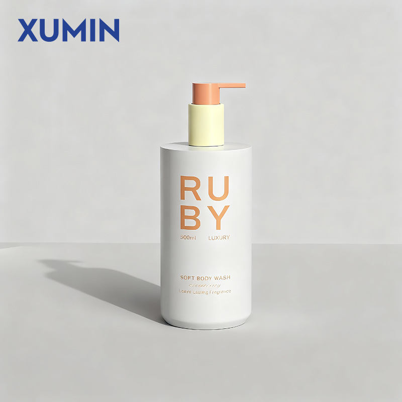 Embalaje de productos de limpieza de XUMIN 100ml botella de bomba hidráulica de lavado de manos PE blanco 300 / 500ml botella vacía de champú