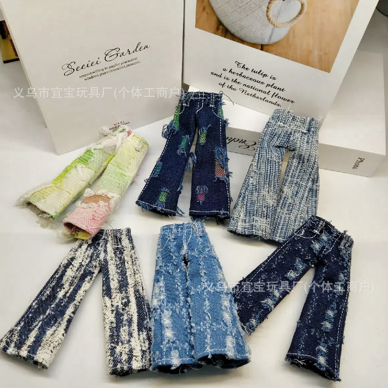 Long-Legged Kt Ripped Jeans with a Relaxed, Lazy Vibe, American Retro High Street Hip-Hop Style, Loose Wide-Leg, Unique Distressed Denim Pants