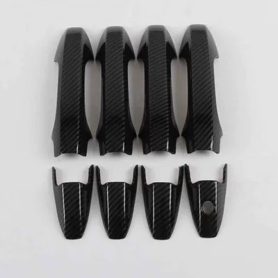 Suitable for 07-13 Acura Mdx Door Handle Carbon Fiber Pattern Exterior Door Handle Painted Black Modification Decoration (Other Automotive Exterior Supplies) - single-hole-ordinary-carbon-fiber-8