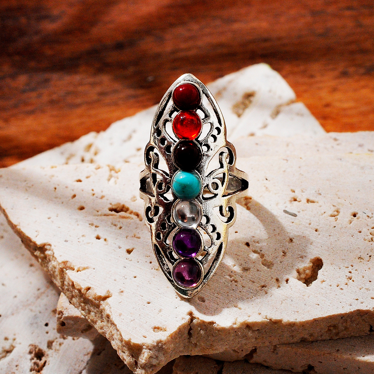 10g Weight Rings Classification 7, 8, 9 Ring Size 1 Piece Quantity Daily, Party Occasion Imitation Turquoise, Alloy Material Printing, Geometric Pattern Women's Gender Plating Design Vintage Style Style Wholesale Jewelry Vintage Style Printing Geometric Imitation Turquoise Alloy Plating Rings 9