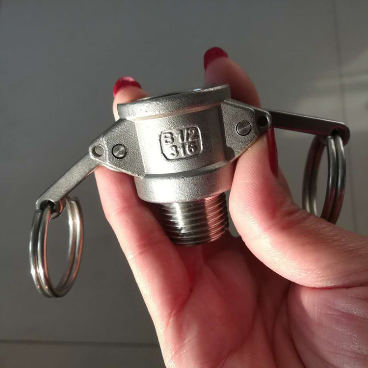 专于铸造不锈钢扳把快速接头扣压式外螺纹水管接头B型外丝母头