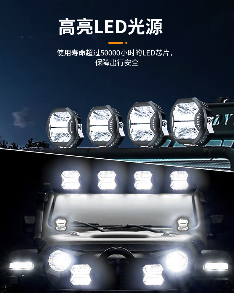 Cross-Border New Model 4inch 5.75inch Led Work Light Driving Light Modified Headlight Off-Road Work Front Headlight