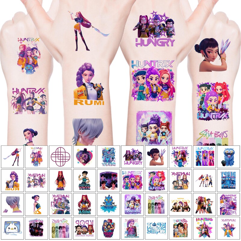 Cross-Border New Style Demon Slayer Girl Group Tattoo Stickers Cartoon Zoe Mila K-Pop Anime Girl Group Boy Group Temporary Stickers Cross-Border New Style Demon Slayer Girl Group Tattoo Stickers Cartoon Zoe Mila K-Pop Anime Girl Group Boy Group Temporary Stickers