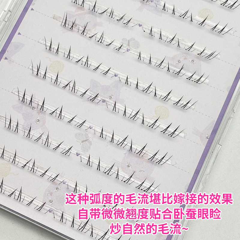 10 filas de pestañas sin pegamento sin descarga de Anling Rong bajo la nueva capacidad de imitación china de pestañas de ojos curvados pestañas perezosas novatos