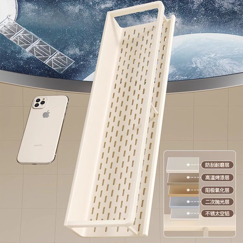 Estante de Pared para Baño de Aluminio Espacial, Sin Perforación image 5