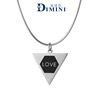 Triangle, necklace stainless steel, double-layer pendant, chain for key bag , European style, bright catchy style, simple and elegant design