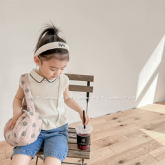 2024 Children's Clothing Summer New Products Girls Summer Clothes Korean Style Plaid Sleeveless Shirt Summer Bottoming Shirt 123237