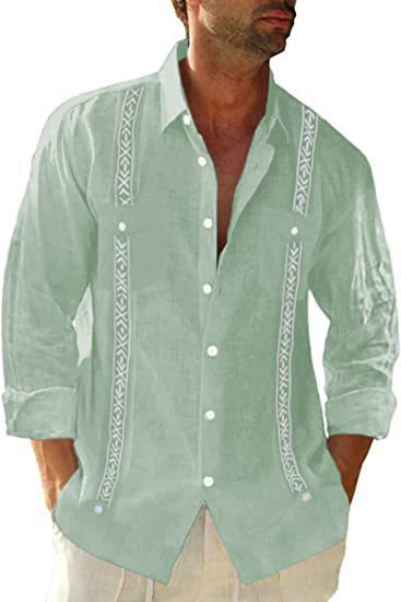 3D printed shirt cross-border Amazon ebay men's short sleeve four-sided elastic fabric Cuba beach solid color simple