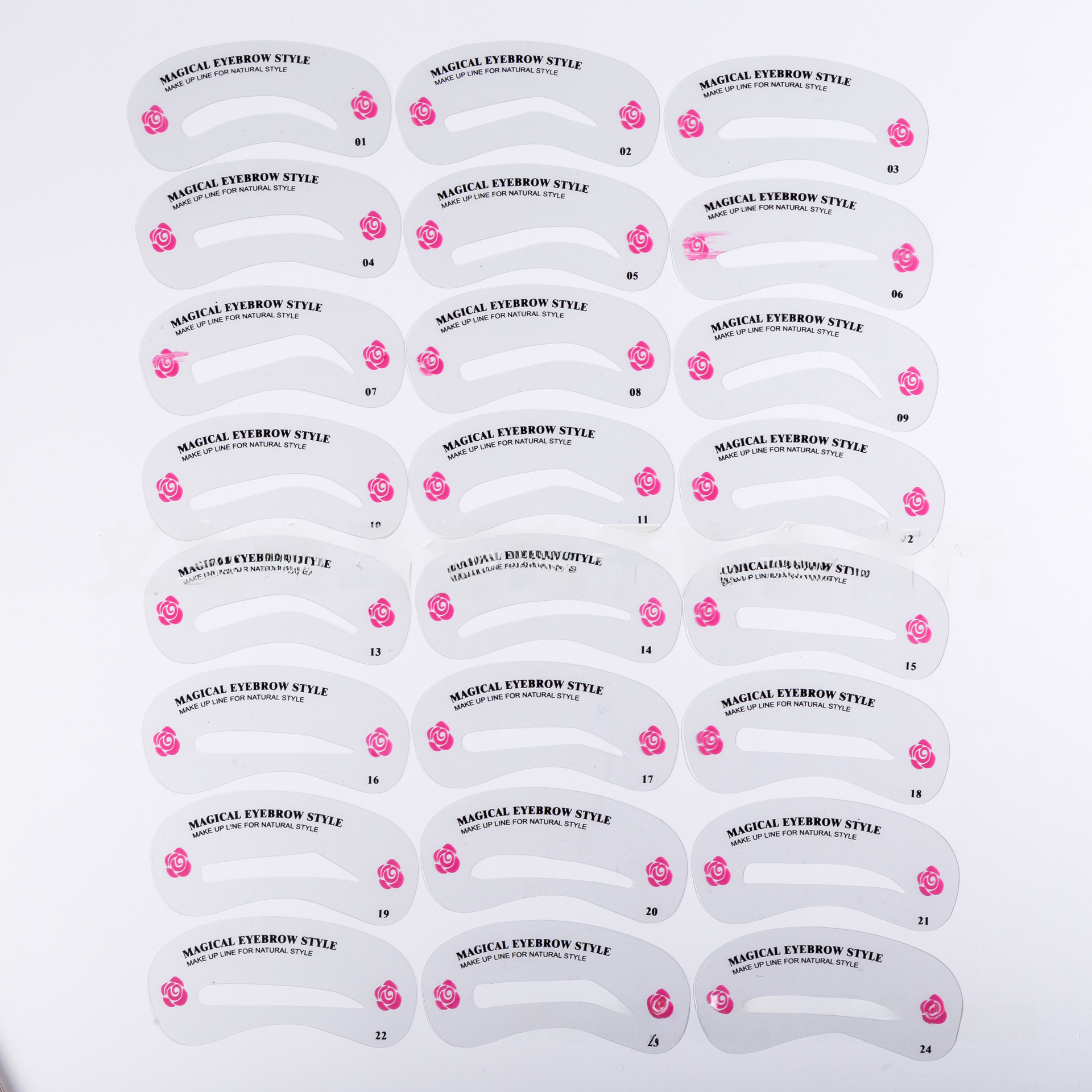 Cross-border hot selling novice eyebrow repair artifact 24 suit eyebrow card thrush auxiliary beauty makeup tools wholesale