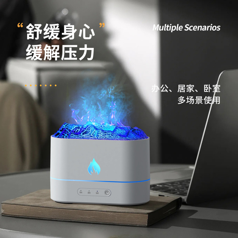 跨境仿真火山熔岩加湿器家用USB插电款 卧室桌面七彩氛围灯香薰机|undefined