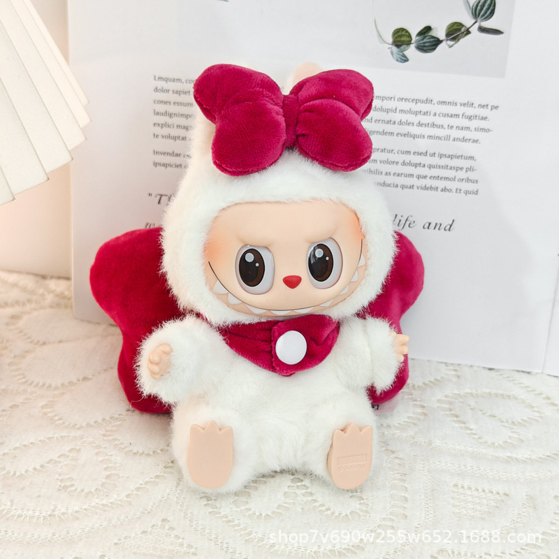 Labubu 3 Labubu ベビードールキーホルダーマカロン服パーティービッグバタフライ人形人形アクセサリージュエリー|undefined