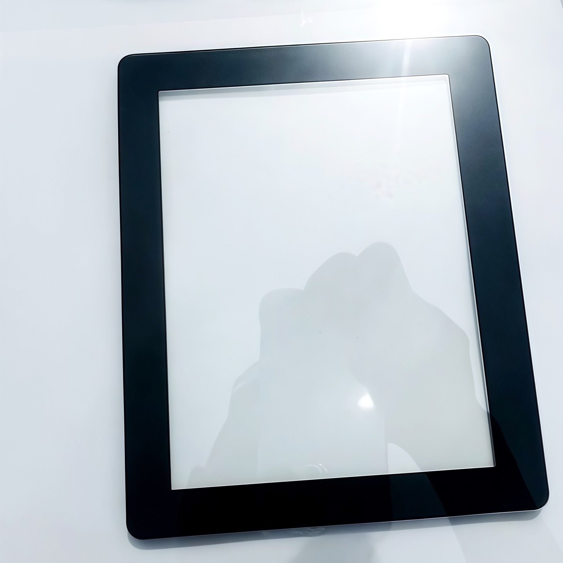 电子仪器猫眼钢化玻璃面板加工耐磨丝印防指纹智能锁人脸识别玻璃