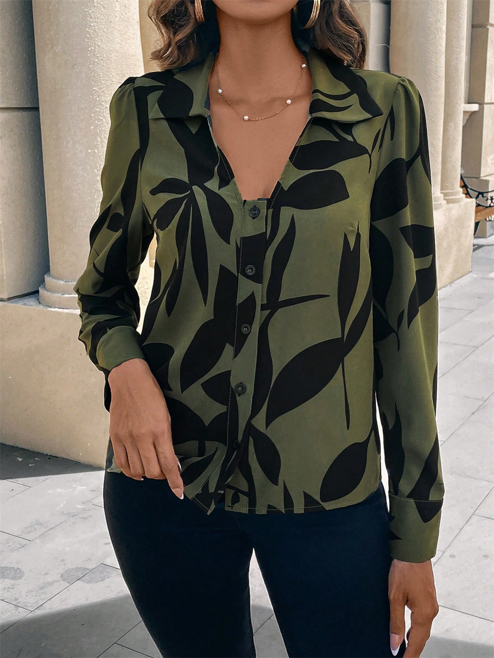Women's Gender Casual, Elegant, Simple Style Style Wholesale Women's Casual Elegant Simple Style Abstract Long Sleeve Blouses