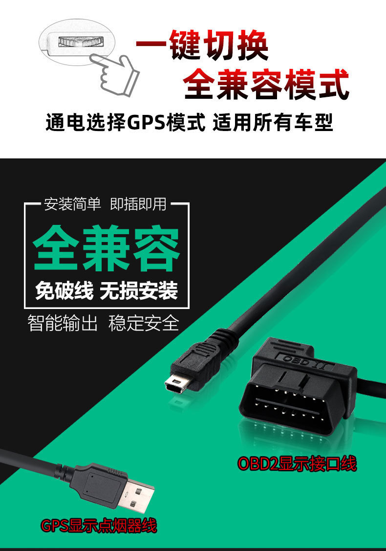 Car HUD Head-Up Display OBD Universal Speedometer Water Temp
