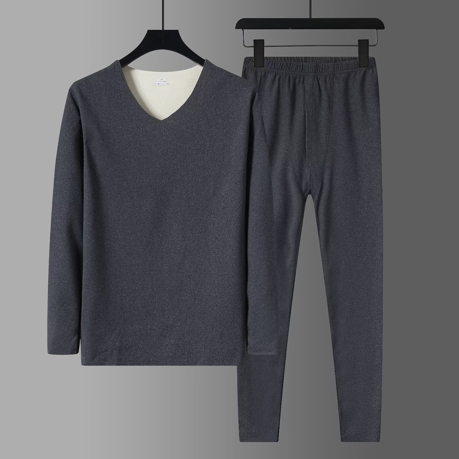 DeRong 심리스 보온 속옷 다크 그레이