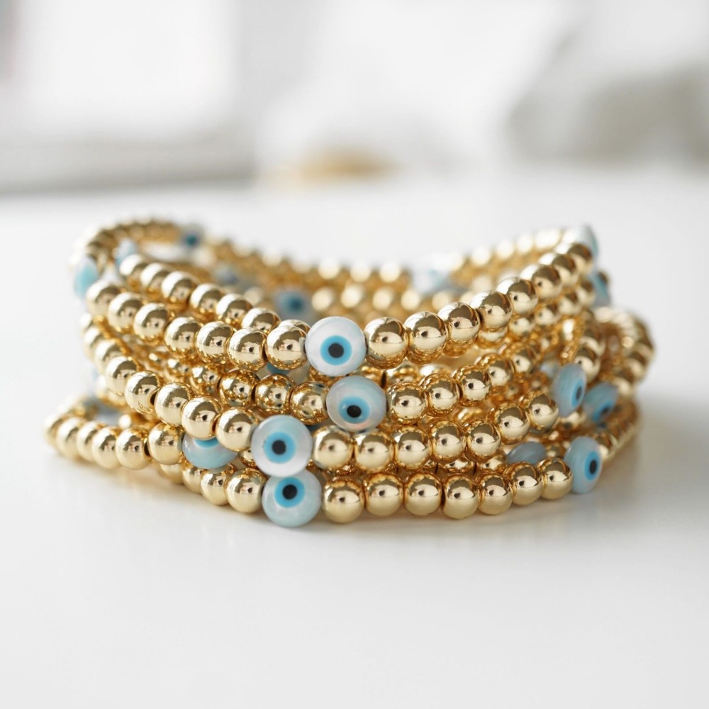 Women's Gender Ig Style Vacation Devil's Eye Shell Copper 18k Gold Plated Bracelets In Bulk