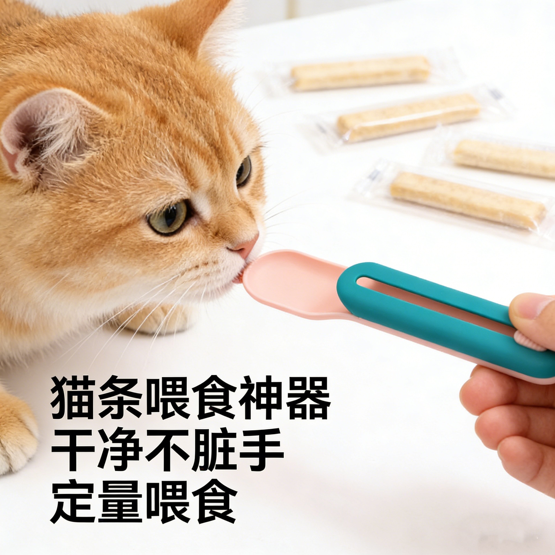 Alimentador de pasta de carne para gatos, extrusor de cucharas, artefacto mágico, bocadillos especiales para mascotas, alimento para gatos, cucharas, artículos para gatos
