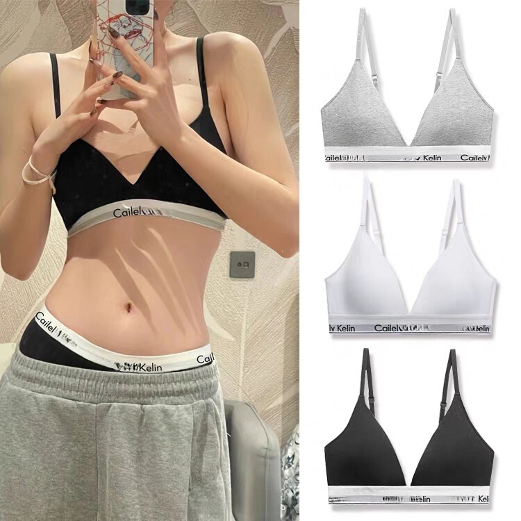 Ck Original Letter Print (Comes with Panties) Push-Up Camisole Triangle Cup Sports Vest Set Developmental Period Underwear Other Ck Original Letter Print (Comes with Panties) Push-Up Camisole Triangle Cup Sports Vest Set Developmental Period Underwear Other
