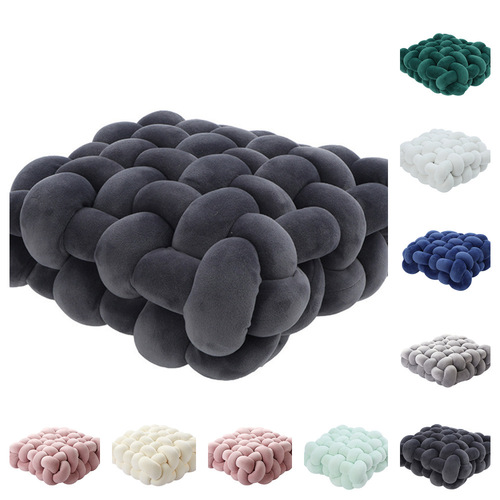 Nordic style fabric home decor Instagram cushion solid color woven square seat cushion sofa waist pillow plush cushion cover for all seasons