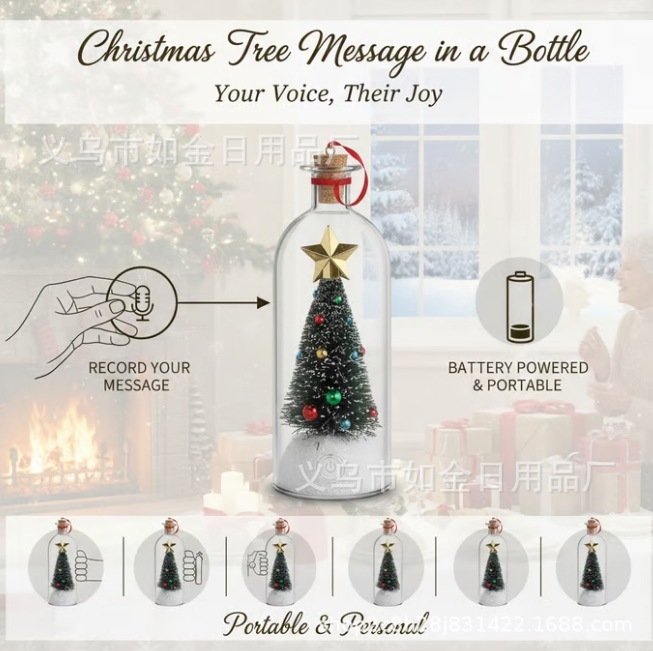 跨境新品Message in a Bottle Christmas Tree瓶中信圣诞树|undefined