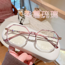 新款TR90砂茶框眼镜架 女素颜潮流可配近视度数 防蓝光眼镜30108
