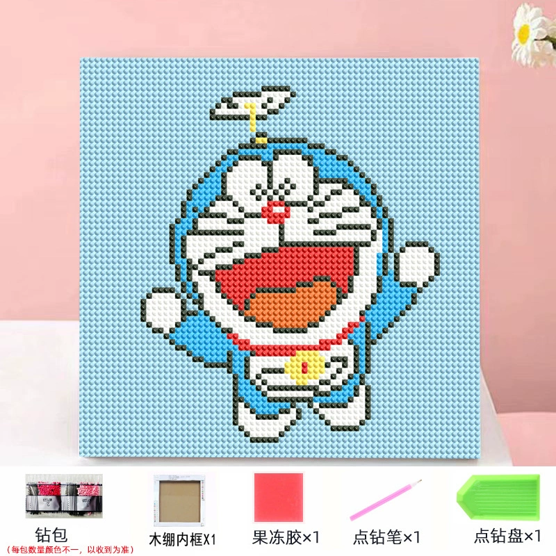 Набор алмазной мозаики DIY Kuromi и мультфильмы 20×20 см, рамка-наклейка, детское творчество
