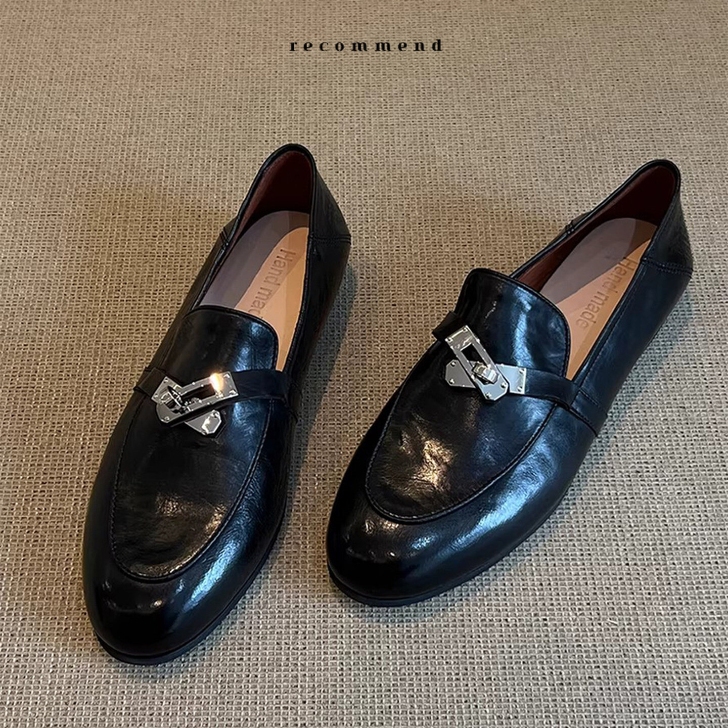 Leather design universal loafers, shoes flat, easy to put on