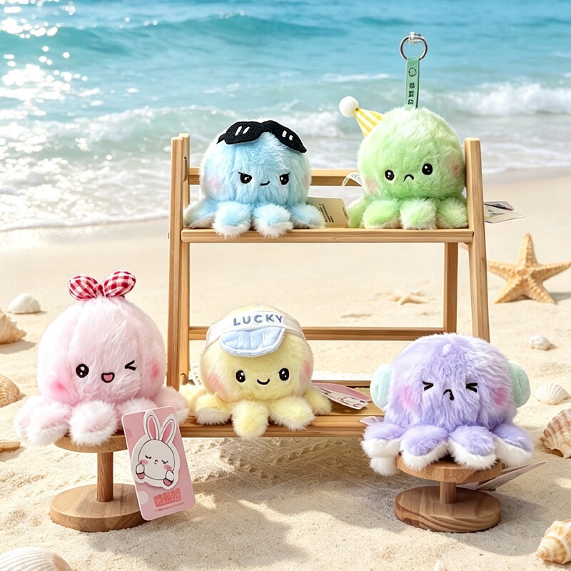 Summer Ocean Little Octopus Plush Doll Pendant Keychain Bag Decoration Popular Little Octopus Doll Wholesale