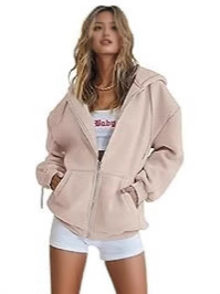 quality sports hoody for leisure with zipper