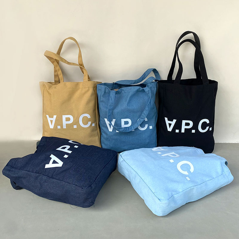 Single Shoulder Canvas Bag Simple Tote Bag Student Class Commute Artistic Denim Canvas Bag_voghion.com