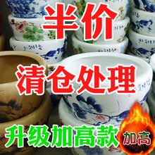景德镇陶瓷金鱼缸养荷花睡莲盆乌龟锦鲤书画 画缸特大号水缸庭院