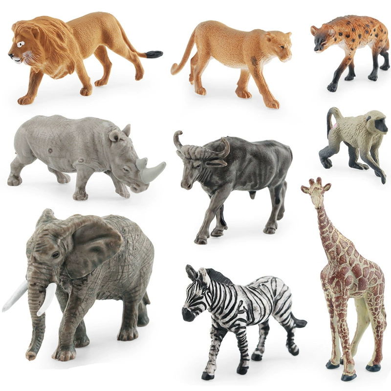 (Cross-border trading), realistic animal model, zebra, toy, lion, elephant