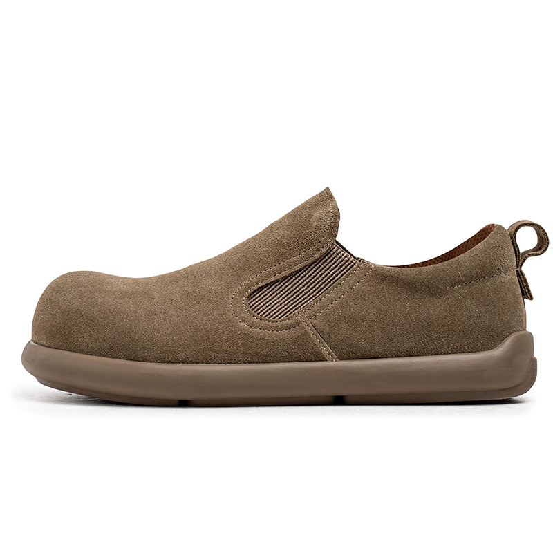 2025 primavera y verano de alta calidad transmisión en vivo de cuero de terciopelo anti-transpirable zapatos de hombre superligeros zapatos de pie Lefour zapatos de pedal para hombre