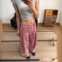 格子美式辣妹直筒休闲裤