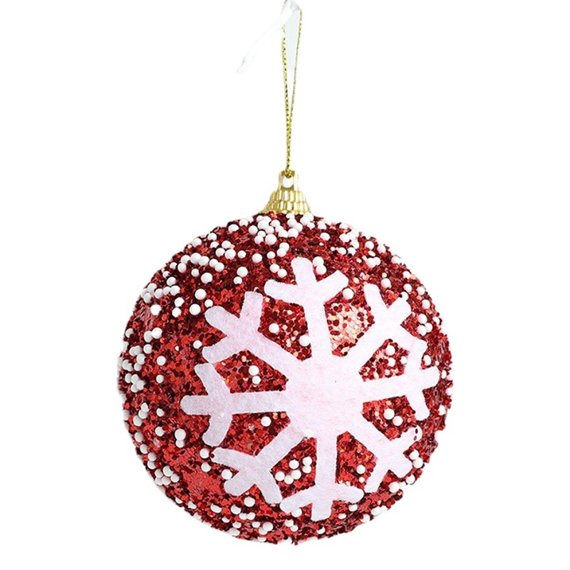 Hong Kong Heng 8CM adornos decorativos copo de nieve colorida BOLA DE Navidad decoración de Navidad de gama alta colgando Bola de diseño adornos de Navidad