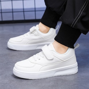 School designated small white shoes 2024 children's board shoes waterproof non-slip lightweight sneaker sports shoes for boys and girls