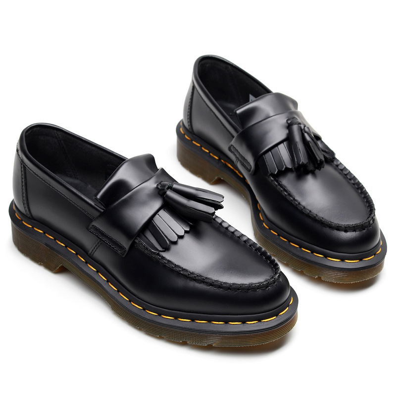 Cross-Border Dr Tassel Preppy Style Loafers for Men and Women Couples Adrian Cowhide Flats Casual Small Leather Shoes Jk Shoes