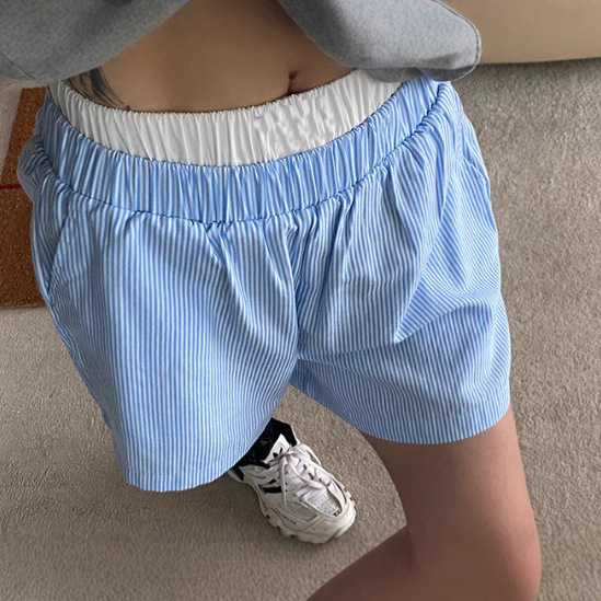 2025 New Summer Double Stripe Loose Shorts for Women Casual 2025 New Summer Double Stripe Loose Shorts for Women Casual