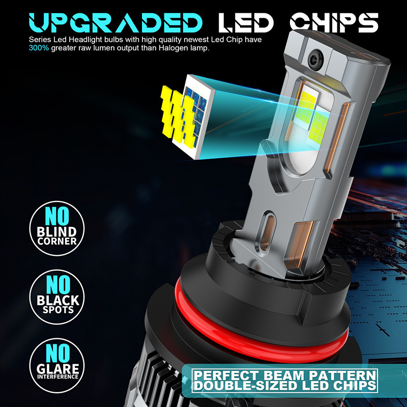 Nuevo 6 tubo de cobre de alta potencia 360W super brillante potencia ajustable LED delantero 9004 decodificado