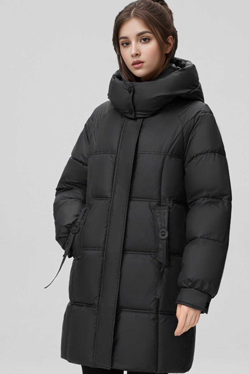 Abbigliamento da donna Giacca calda giacca di cotone per donna di media lunghezza 2024 nuova giacca invernale con cappuccio di alta qualità e ampia_voghion.com