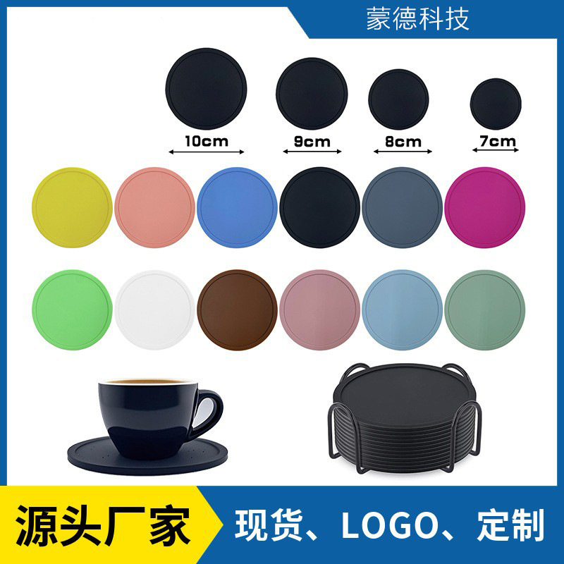 Silicone Coasters, Food-Grade, Non-Slip, Heat-Insulating, Creative Cup Holders for Home Use, Cross-Border Ready Stock, Factory Wholesale