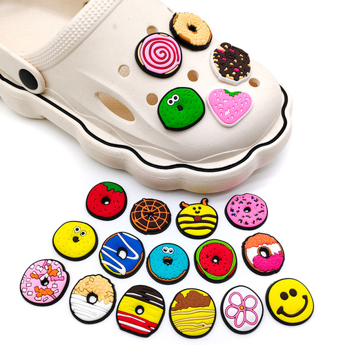 Donut Series PVC Soft Rubber Hole Shoes Flower, Shoe Buckle Shoe Decorative Accessory