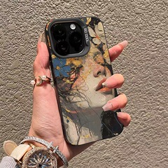油絵少女風 Apple 16Pro 携帯ケース iPhone15Promax 新型14 個性派17Pro 美しい