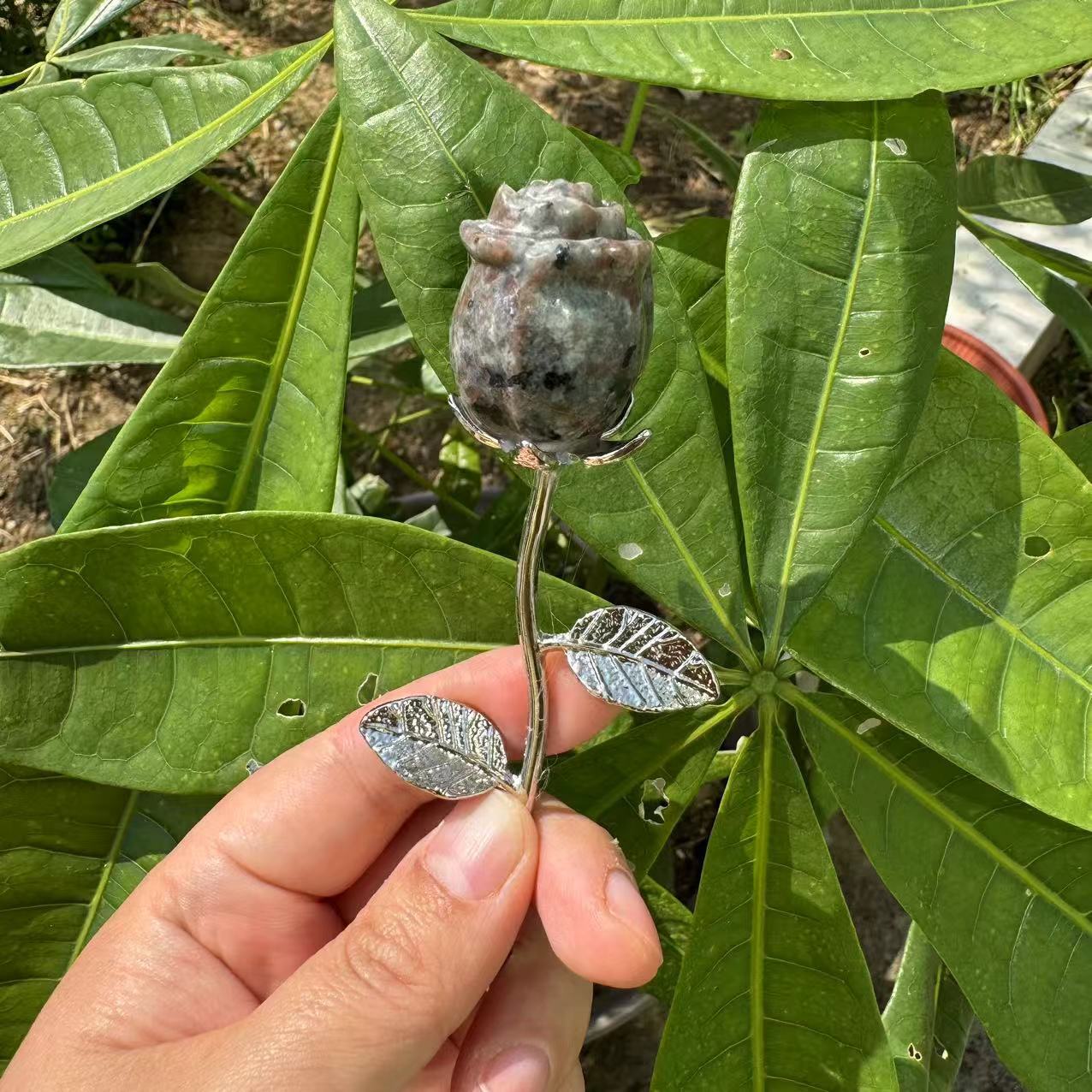 43g Weight Ornaments Home Textiles & Decor Type 1 Piece Quantity Home, Date Occasion Alloy, Labradorite, Opal Material Rose Pattern Vintage Style Style Vintage Style Rose Alloy Labradorite Opal Ornaments Artificial Decorations 3