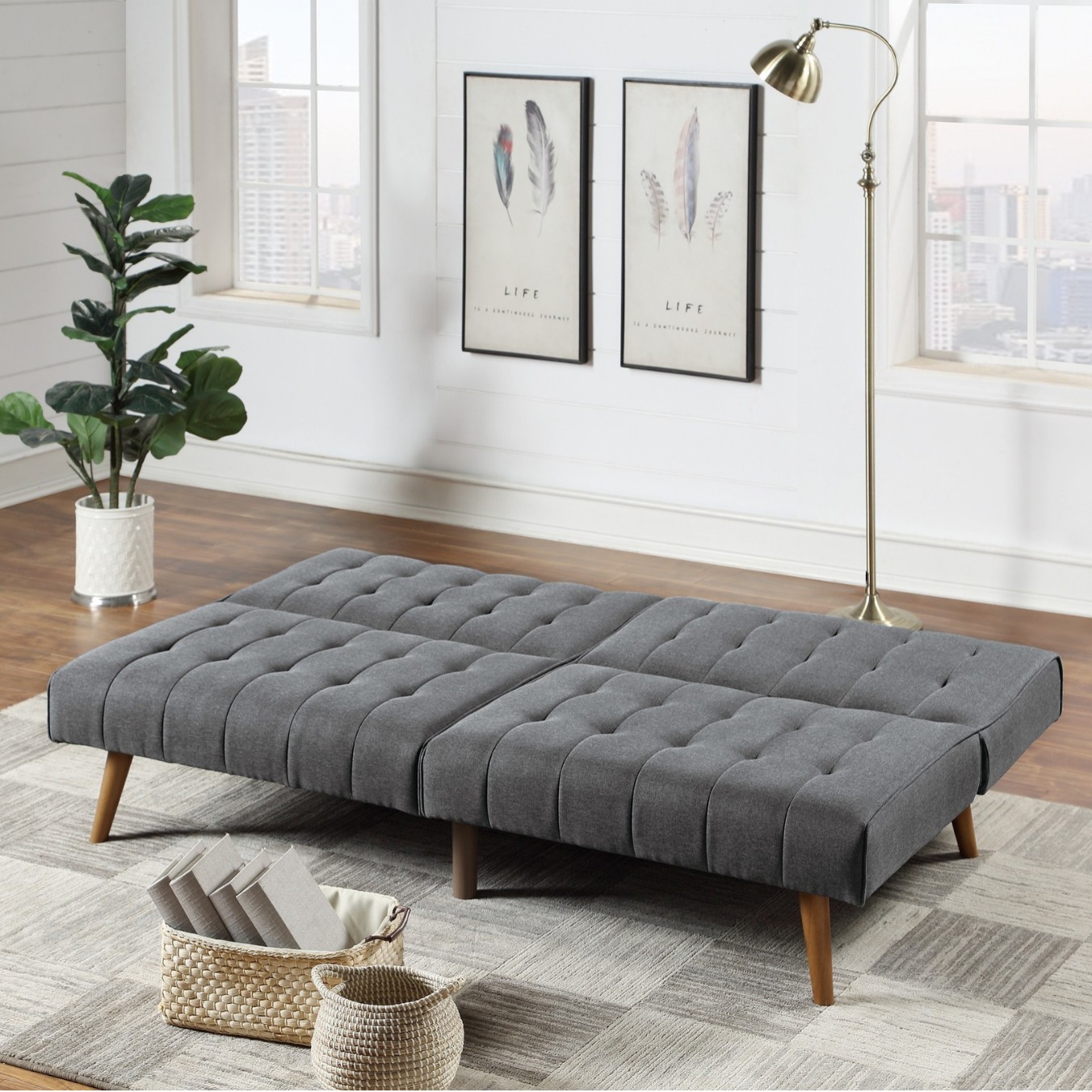 Sofá multifuncional, minimalista italiano, sofá de red en línea recta, sofá de tela para sala de estar de apartamento pequeño