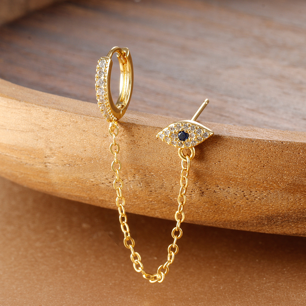4g Weight Copper Ear Needle Material Earrings, Ear Studs Classification 1 Piece Quantity Daily Occasion Copper Material Geometric, Devil's Eye Pattern All Seasons Season Women's Gender Retro Style 1 Piece Retro Geometric Devil's Eye Copper Earrings Ear Studs 6