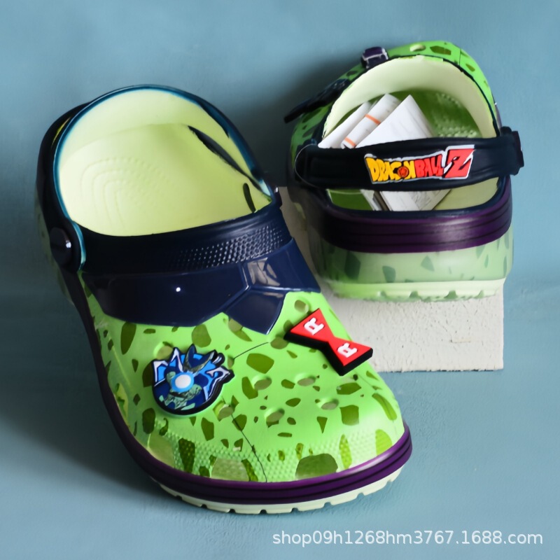 Dragon Ball Collaboration with Cell/Frieza/Cartoon-Themed Clogs/Sandals for Beach Use, Unisex Adult Slippers