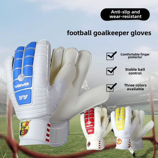 Football Goalkeeper Gloves Thickeneded Latex Non-Slip Wear-Resistant Breathable Training and Competition Goalkeeper Gloves Professional