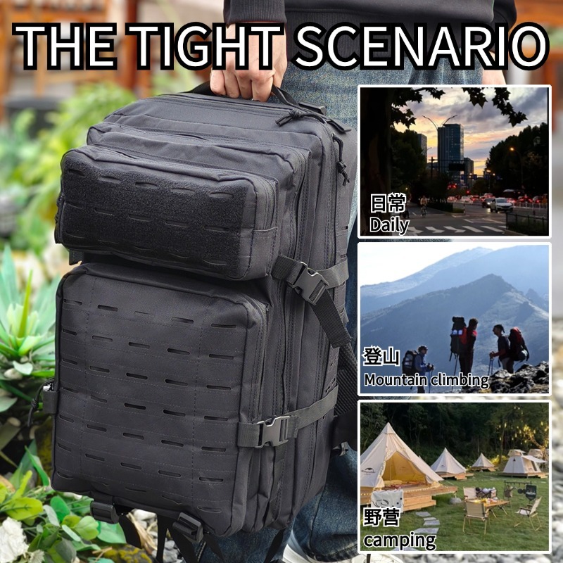 Bolsa de montañismo para campo de deportes al aire libre, mochila deportiva de almacenamiento para hombres, mochila táctica multifuncional para fanáticos militares, impermeable